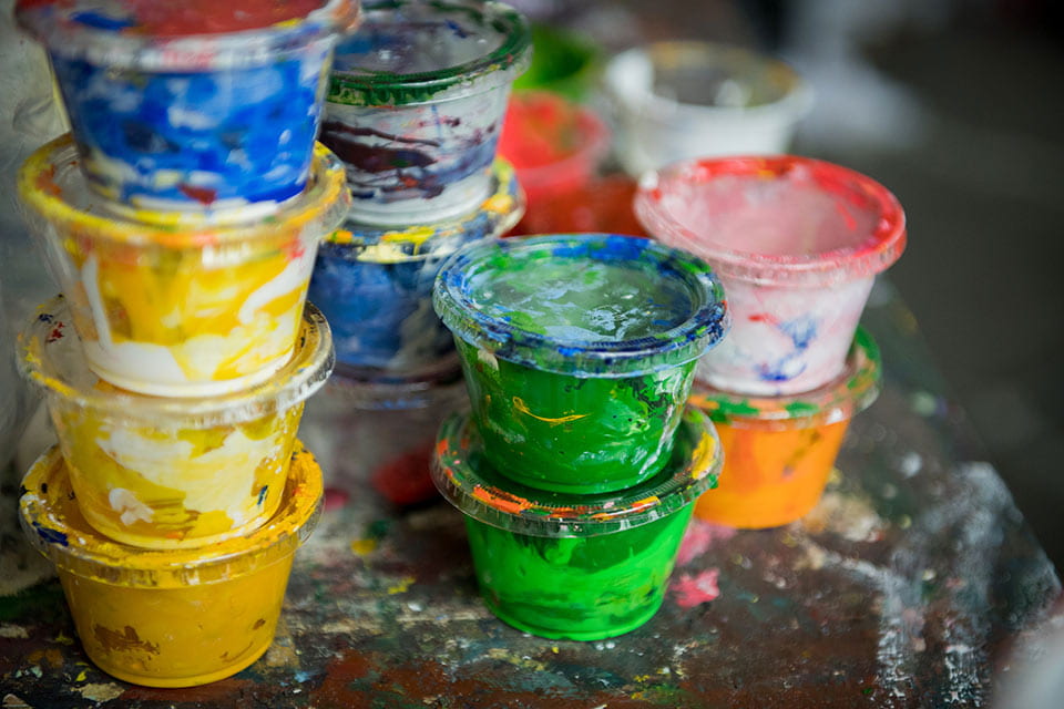 Paint colors in containers