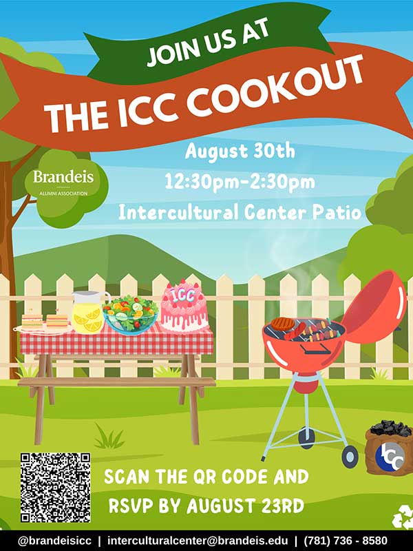 Let's Get together for the ICC Cookout. Friday, September 1 from 12:30 p.m. - 2:30 p.m. Intercultural Center Patio (Across from East Quad)