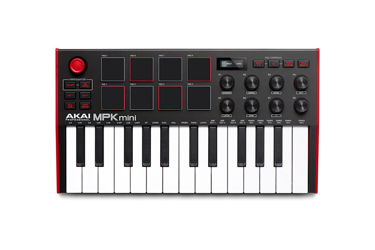 Portable midi keyboard for music production