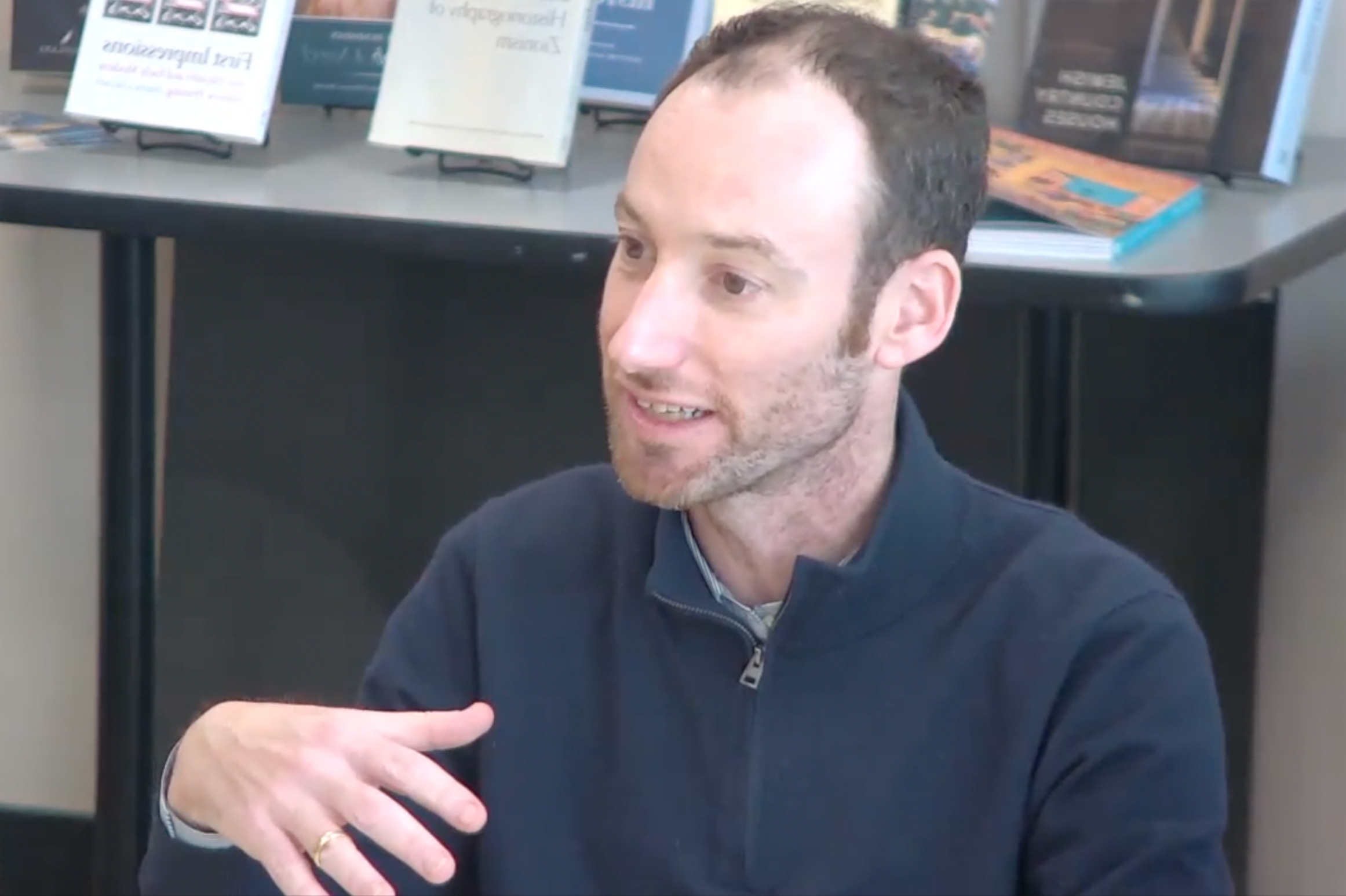 An image of Yaniv Feller presenting at the Jewish Studies Colloquium